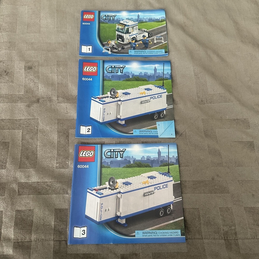 LEGO City 60044 Mobile Police Unit Instruction Booklets Only Set 3 Manuals 2014